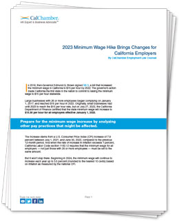 2023 Minimum Wage Hike Brings Changes for California Employers White Paper
